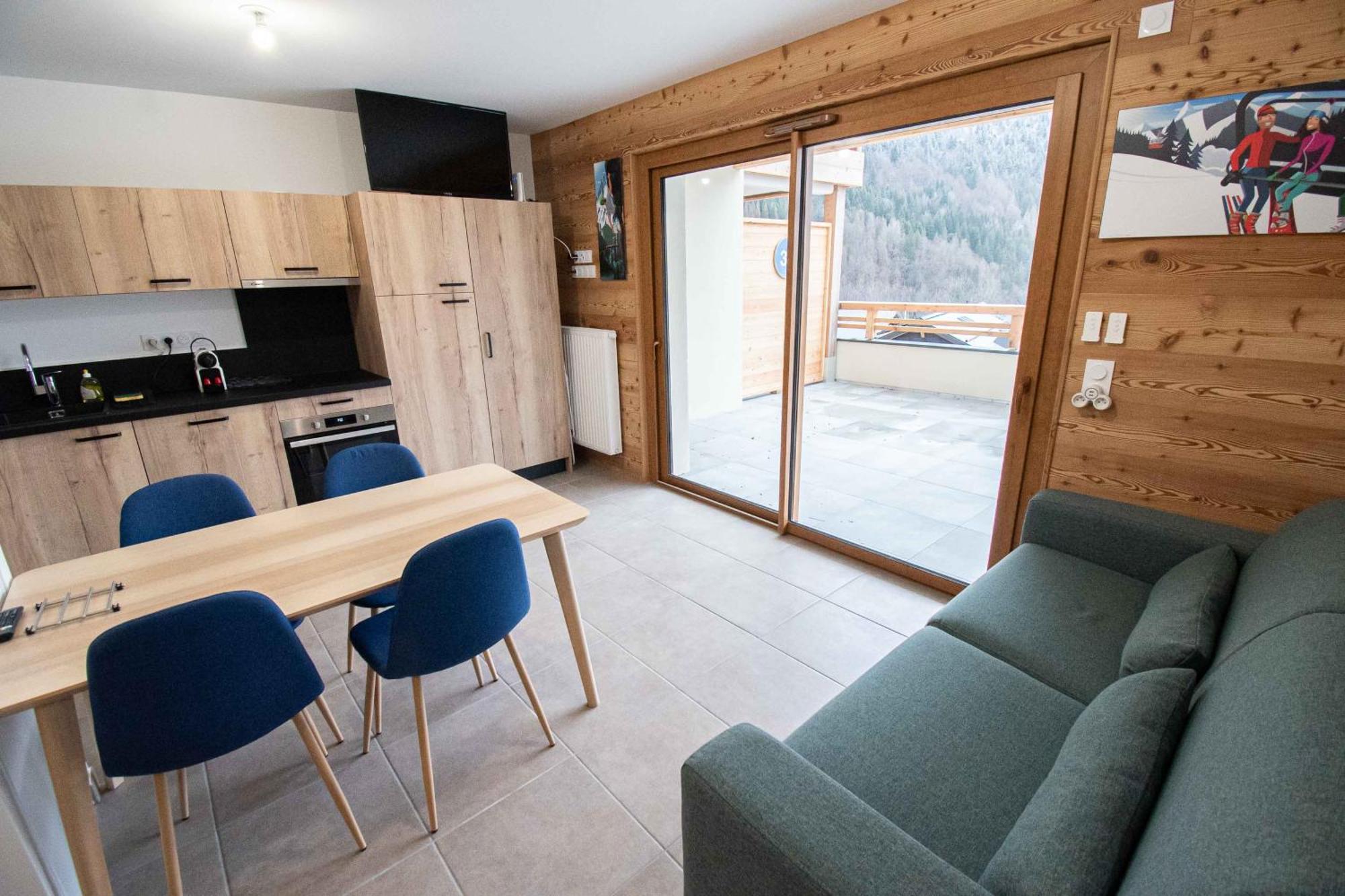 Dans Residence Neuve Le Snow Roc Sur Les Pistes, Grand Studio Cosy 5 Pers Avec Terrasse Panoramique, Sauna, Wifi Saint-Jean-d'Aulps Luaran gambar